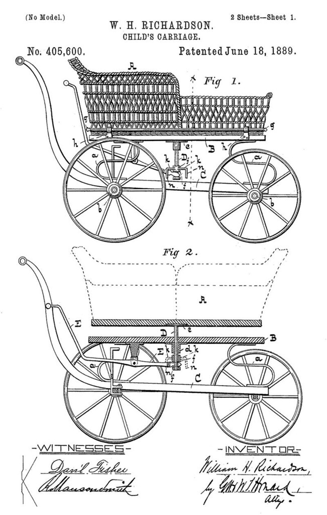US Patent for a reversible child's carriage