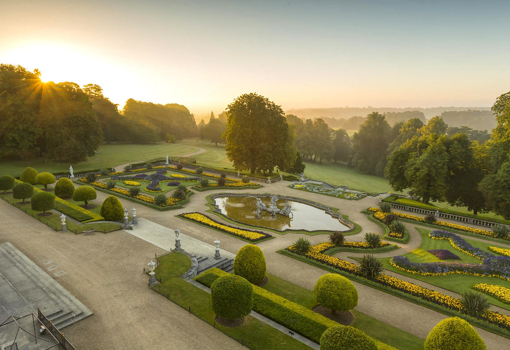 Waddesdon Manor parterre at sunrise. Credit Chris Lacey