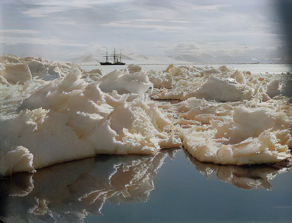 Beautiful broken ice, reflections and Terra Nova. Jan. 7th 1911