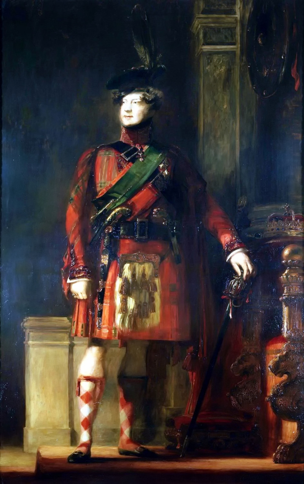 Sir David Wilkie's flattering portrait, painted in 1829, of King George IV in kilt during the visit to Scotland in 1822