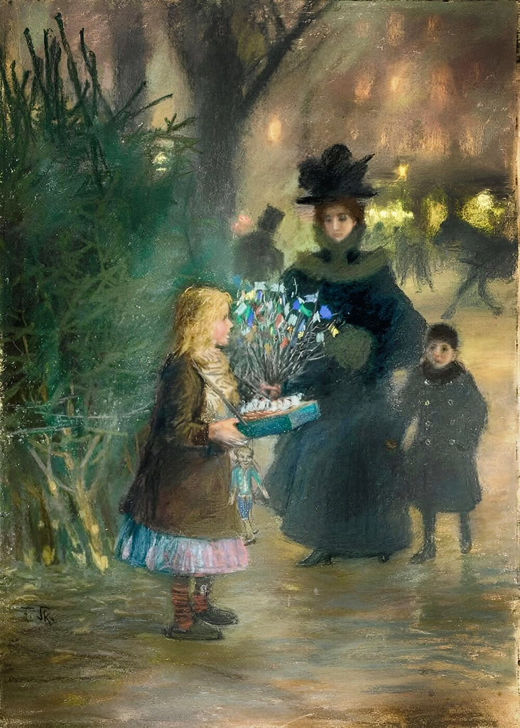 Christmas market by Franz Skarbina, 1900