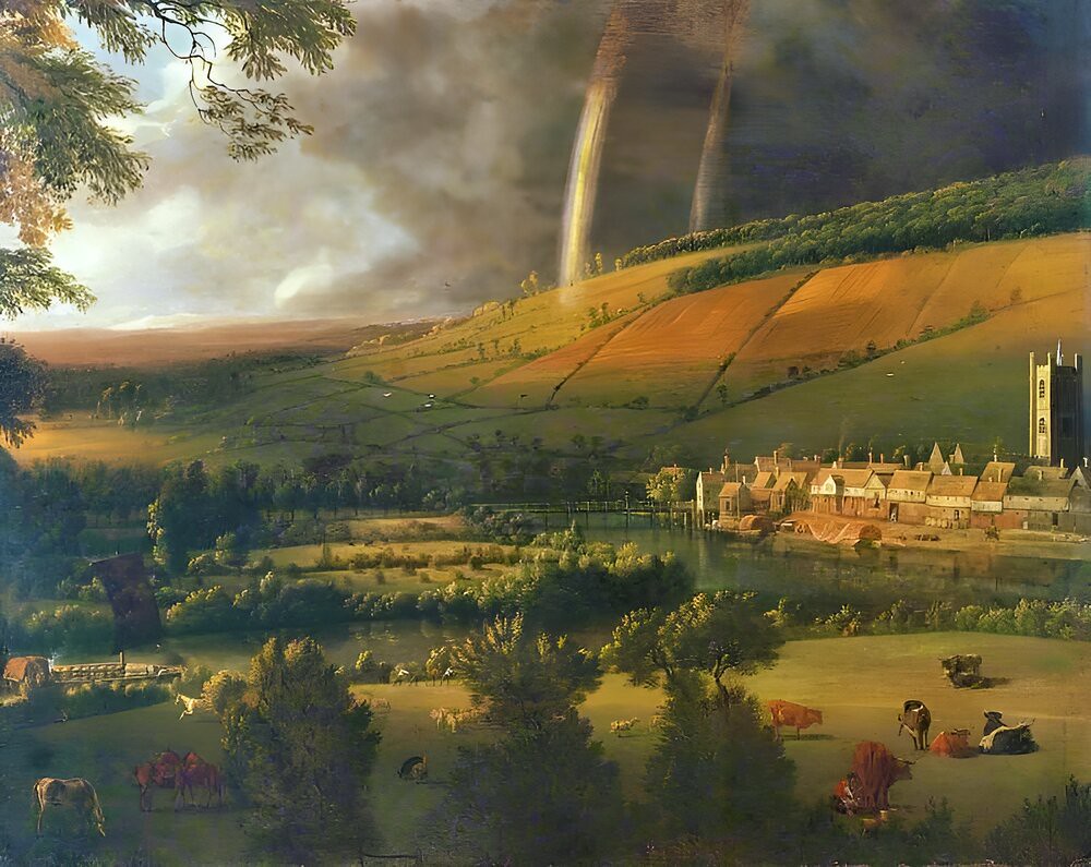 Landscape with Rainbow -- Henley-on-Thames by Jan Siberechts - circa 1690