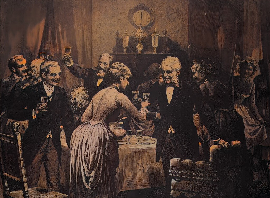 Toasting the New Year in Germany, 1885