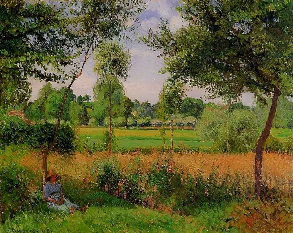 Morning, Sun Effect, Eragny by Camille Pissarro, 1899