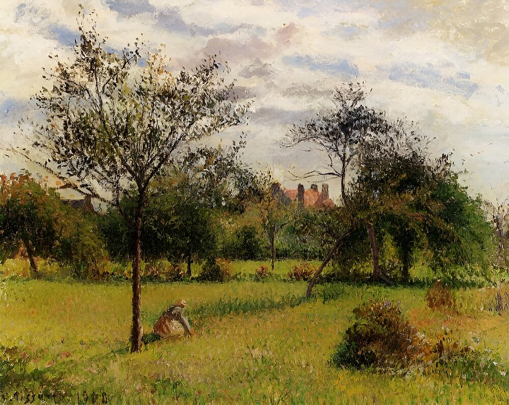 Morning, Autumn Sunlight, Eragny by Camille Pissarro, 1900