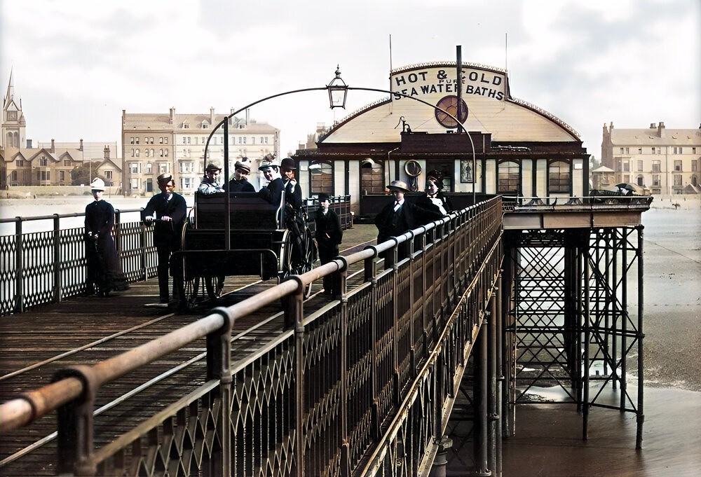 Rhyl pier sea water baths