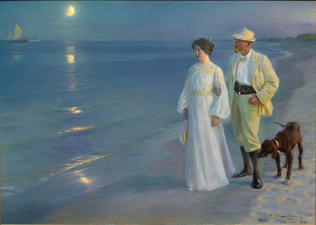 Summer Evening at Skagen Beach by P.S. Krøyer, 1899