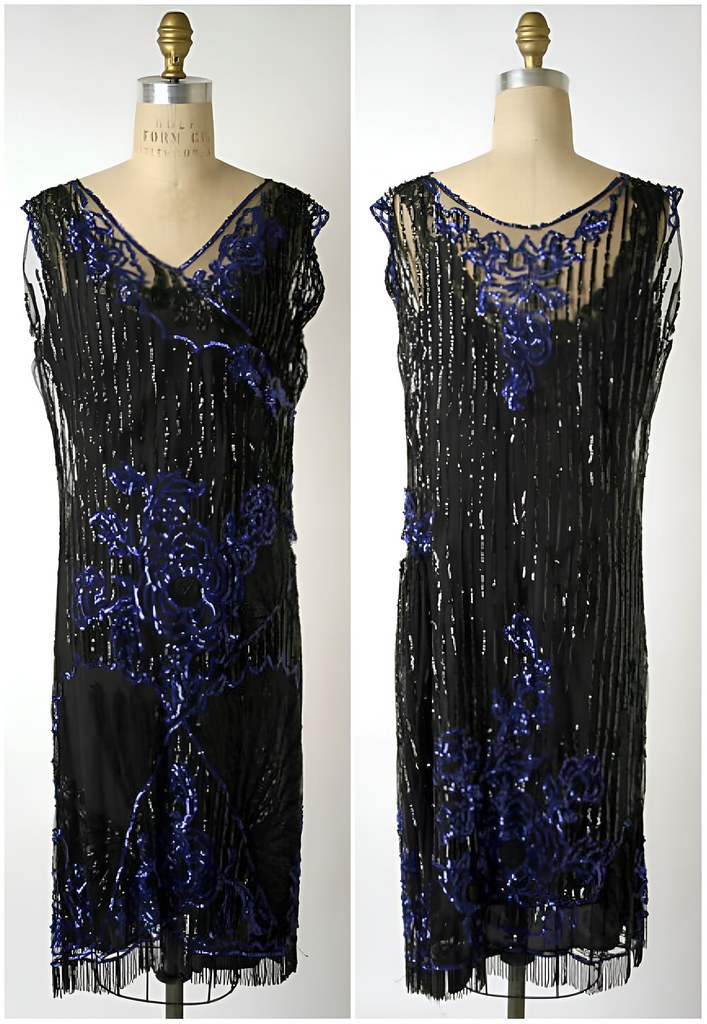 1926 House of Patou Evening Dress. French. Cotton, plastic, glass, polyester. metmuseum