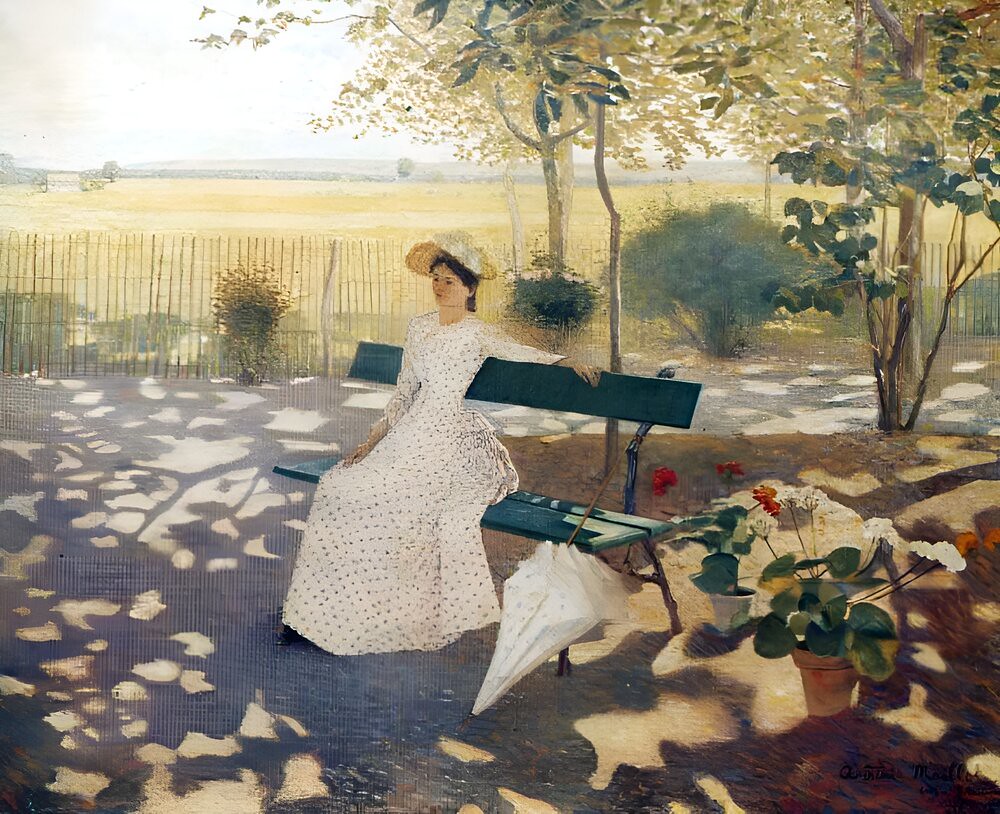 Woman Sitting with a Parasol by Aristide Maillol, 1895