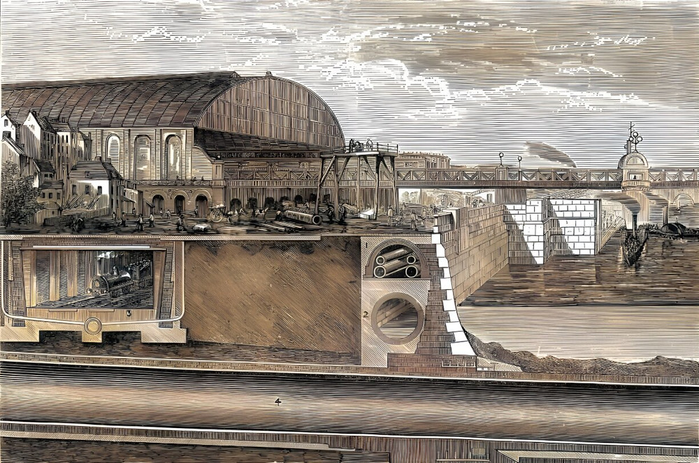 Section of the Thames Embankment, 1867