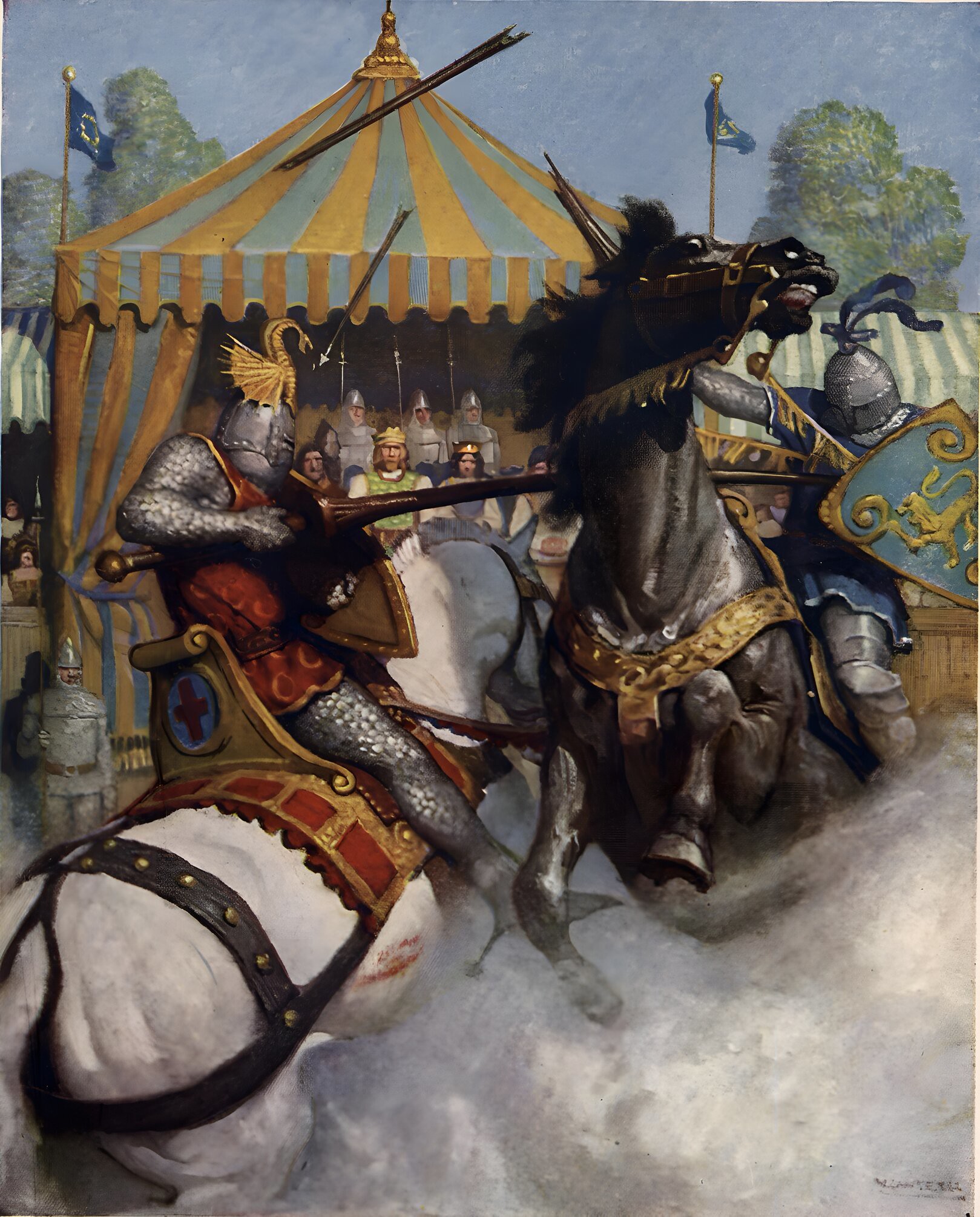 Illustration from Boys King Arthur by NC Wyeth