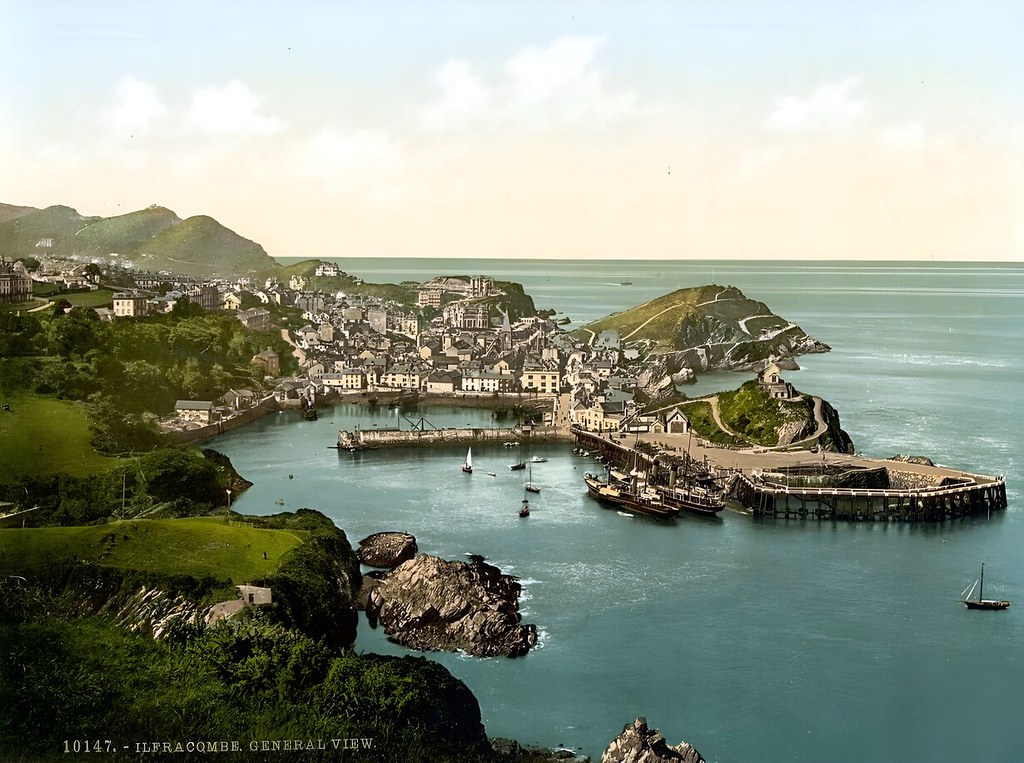 Town and hotels from Capstone, Ilfracombe, Devon