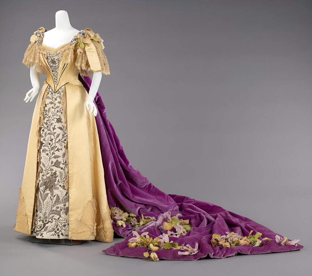1896 Court Presentation Ensemble. American. Silk, metal, cotton, leather