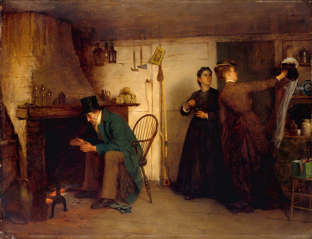 The New Bonnet by Eastman Johnson, 1876