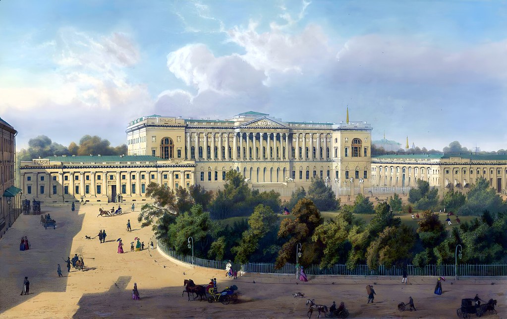 Mikhailovsky Palace in St. Petersburg in the 19th century