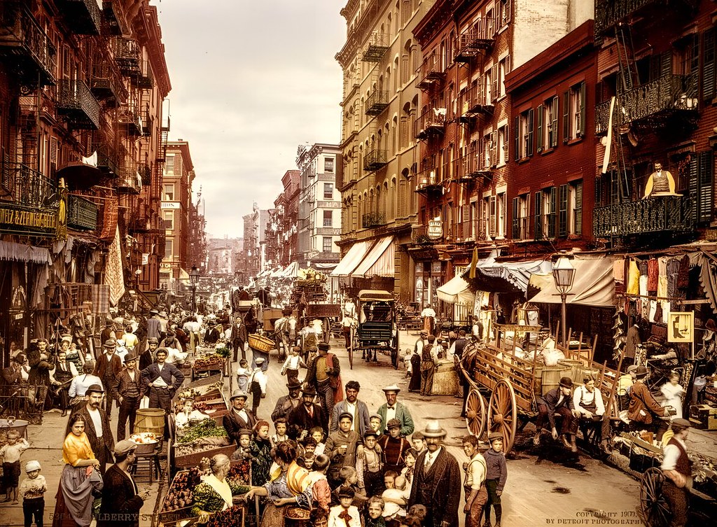 Mulberry Street in New York City c 1900