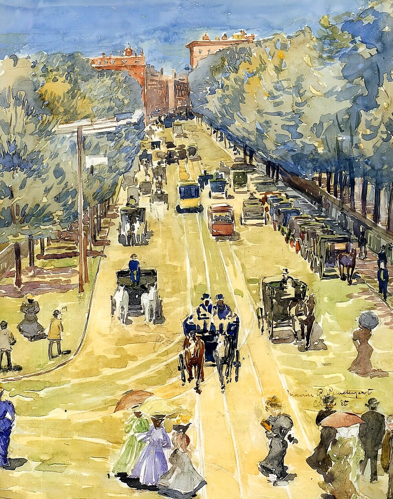 Charles Street, Boston by Maurice Prendergast - circa 1895