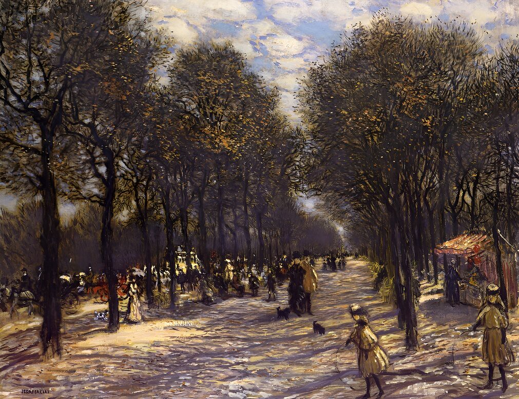 Lane of Trees on the Champs-Elysees by Jean-François Raffaëlli - circa 1893.