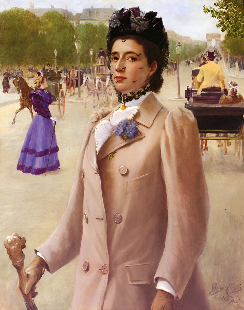 Portrait of a Lady on the Champs Elysees by George Vaughan Curtis - 1893.