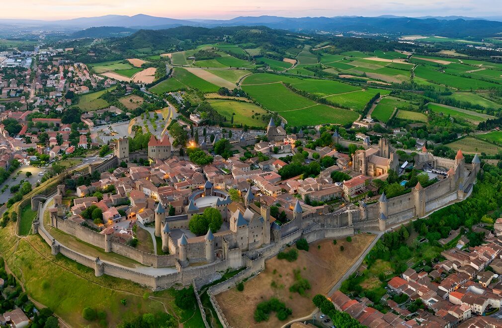 Aerial view of Carcassonne. Credit Chensiyuan