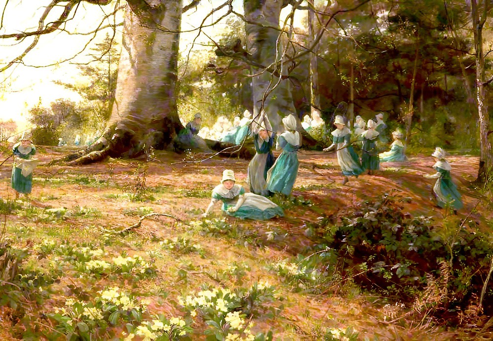 An Easter Holiday, the Children of Bloomsbury Parochial School in a Wood at Watford by James Aumonier, 1874.