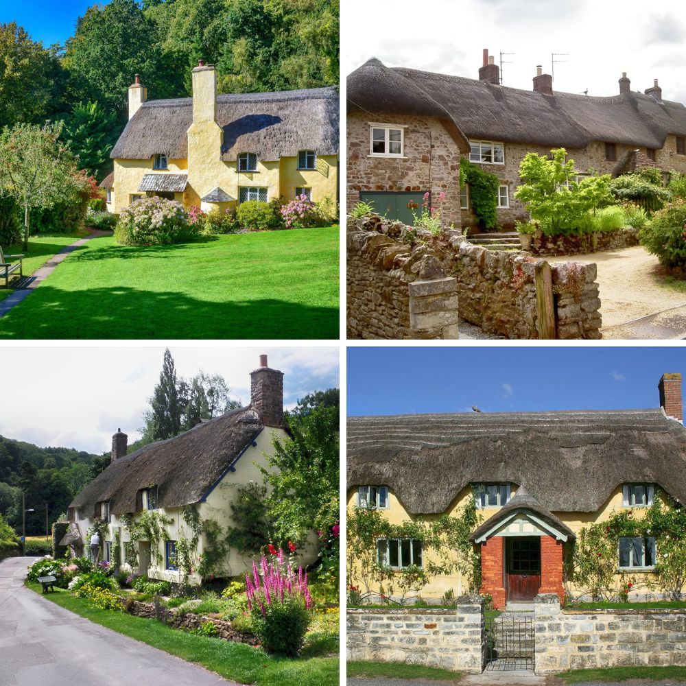 Thatched cottages in Somerset