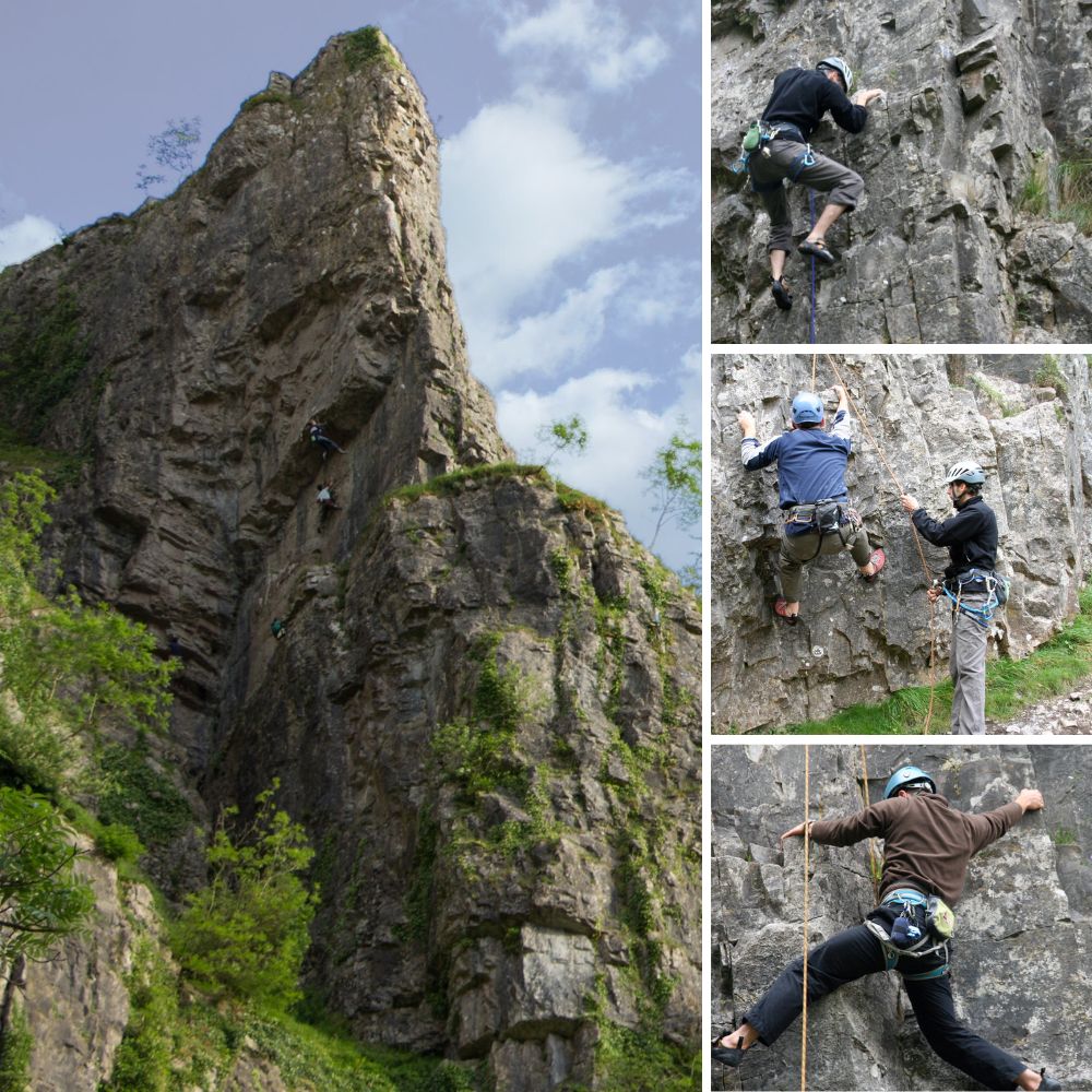 Rock climbing in Cheddar Gorge