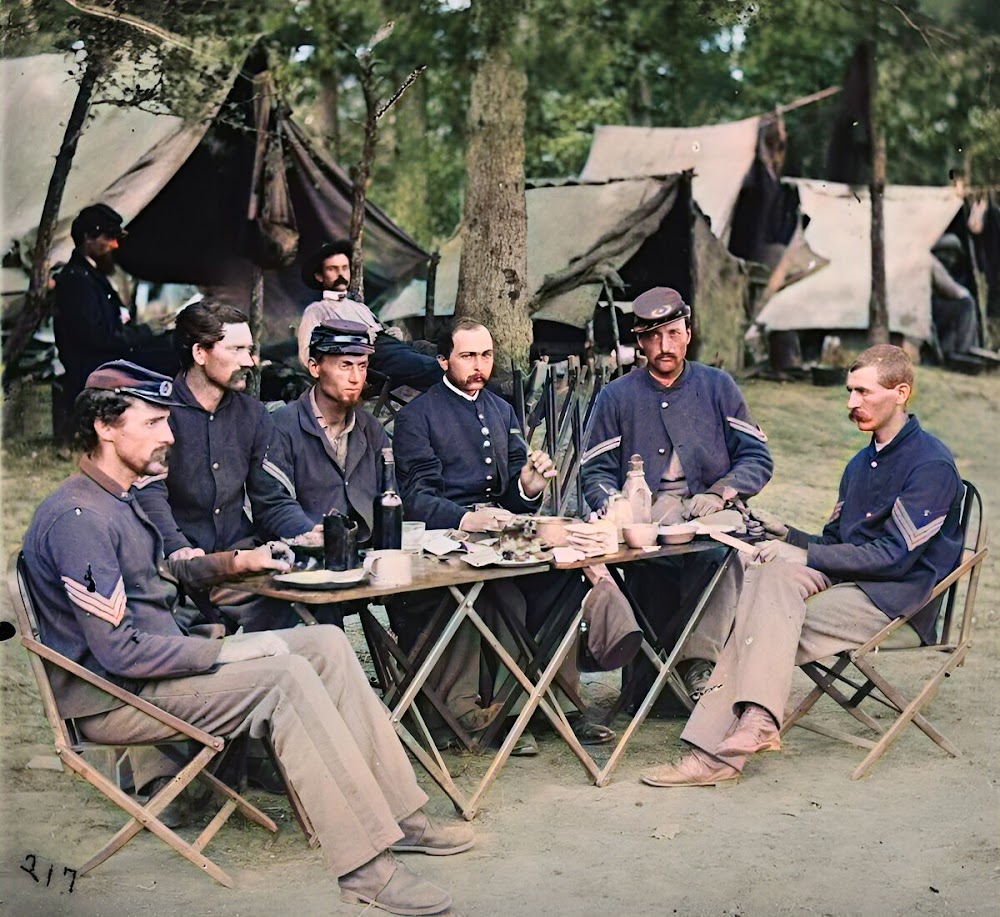 Noncommissioned Officers Mess of Company D, 93d New York Infantry - Bealeton, VA, Aug 1863